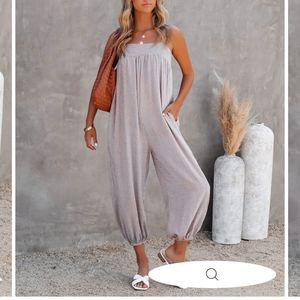Vici Lance Pocketed Gigham Jumpsuit